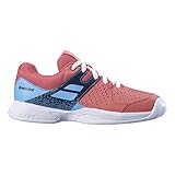halle tennisschuhe damen glatte sohle Allcourtschuh Babolat Kinder Pulsion Allcourt Junior Tennisschuhe Allcourtschuh Orange - Hellblau 34