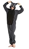 Honeystore Unisex Grau Waschbär Kostüm Erwachsene Tier Jumpsuits Onesie Pyjamas Nachthemd Nachtwäsche Cosplay Overall Hausanzug Fastnachtskostüm Karnevalskostüme Faschingskostüm Kapuzenkostüm L -