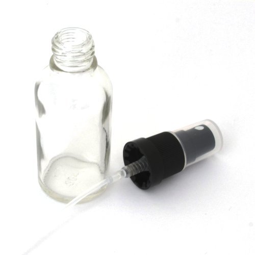 Bee Beautiful 30ml Clear Glass Bottle with Black Atomiser Mist Spray (5 X 30ml Bottles)
