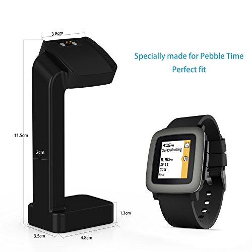 Pebble time stehende Ladestation GOOQ USB-Ladestation matte Oberfläche Unterlage für Pebble time Uhr Schwarz - 7