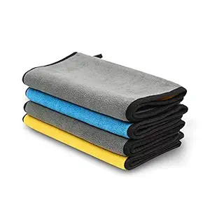 OAN All Purpose Microfiber Cloth for Cleaning, Dusting, Detailing & Polishing Multicolour (All Vehicles, Office, Kitchen, Home) | 800 GSM | 80x50 cm (Pack of 4) (Random Color)