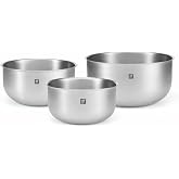 ZWILLING Hazırlama kasesi seti, 3 par&ccedil;a, 18/10 paslanmaz &ccedil;elik, salata kasesi, karıştırma kasesi, &ccedil;ap: 17, 21 ve 25 cm