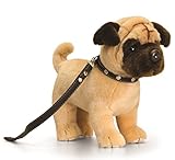 ✔ Das stehende, ca. 30 cm Hunde Stofftier mit Leine wurde aus bestem Kuschelplüsch kindersicher und mit viel Liebe zum Detail vernäht.