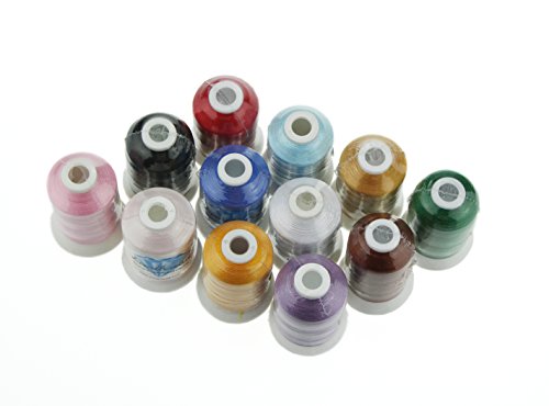 Simthreads 12 Basis / Regulär Farben Polyester Stickgarn – 1,000 Meters, für Brother / Babylock / Janome / Kenmore / Singer Stickmaschine - 2
