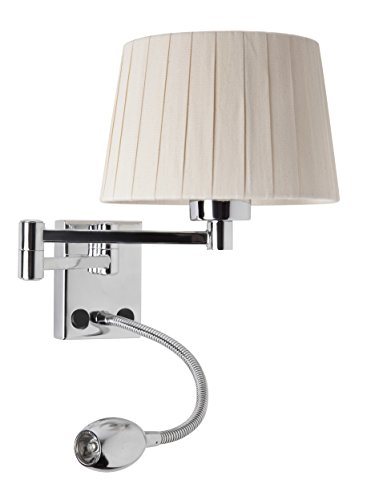 Sulion Aplique para pared, con brazo lector LED, color cromo