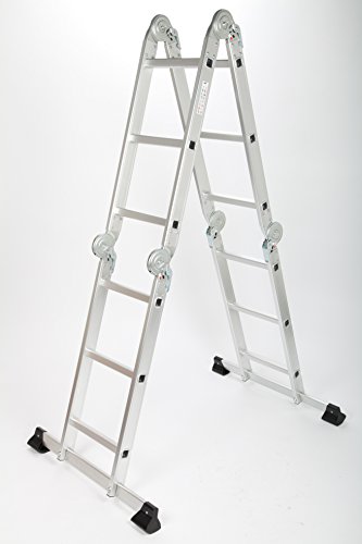 point-home Multifunktionsleiter Arbeitsbühne Mehrzweckleiter Alu Leiter - 5