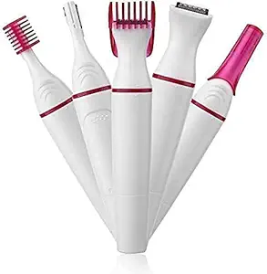 NEWERA 5 in 1 trimmer for Upper, Lip, Chin, Eyebrow,bikini trimmer for women, underarm, Face Hair Remover electric machine clipper for women