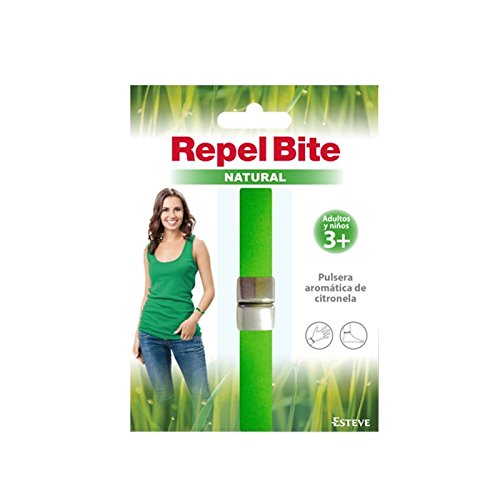 REPEL BITE NATURAL ADULTO pulsera citronela. Pulsera AntImosquitos. Ajustablepara muñeca y tobillo. Resistente al agua. Duración 3 semanas.