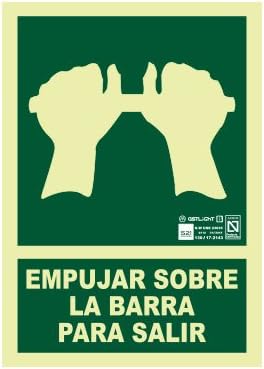 astlight sal5090.7fj – Push On The Bar to Open Sign photoluminescent Multicolor