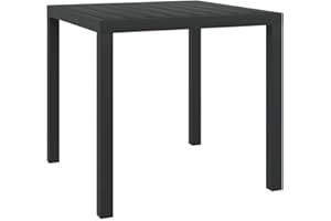 vidaXL Garten Esstisch Witterungsbeständig Gartentisch Gartenmöbel Tisch Balkontisch Terrassentisch WPC Aluminium 80x80x74cm Schwarz