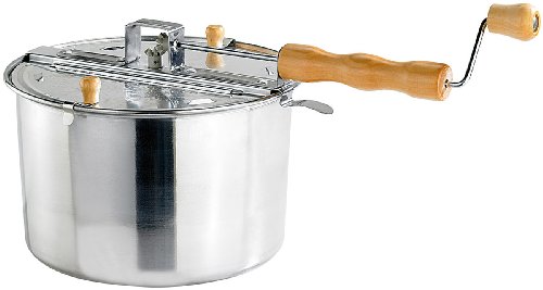 Rosenstein & Söhne Retro Popcorn-Topf mit Kurbel, 6 l, 24cm für perfektes Kino-Popcorn - 2