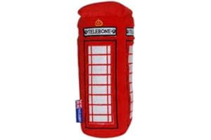 PET LONDON PetLondon British Red Telephone Box Plush Dog and Puppy Toy 6" With Squeaker, Cute Fun London Landmark Telebone UK Dog Interactive Toy