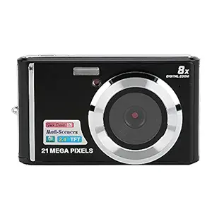Digital Camera, 2.4 Inch 21 MP HD Camera, Rechargeable Mini Camera TFT Liquid Crystal Display 8 Times Digital Zoom Camer Compact Camera for Beginners Students Pocket Camera(Black)