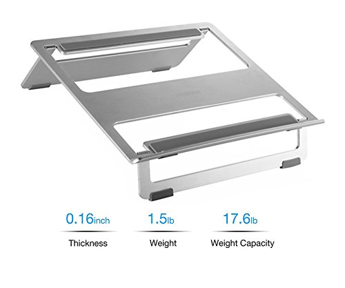 Portable Laptopständer mit Handy Halterung, Hizek Aluminum Laptop Ständer und Handy Ständer Kühler Laptop Ständer Notebookstativ für Apple Macbook, Computer und Notebooks (Silber) - 2