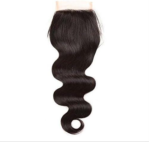 Haafee® Brazilian Human Virgin Hair 20" Body Wave Top Lace Closure (4"*4") Free Part With Bleached Knots Baby hair (20" Free Lace Closure)