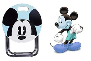 Iyaan Foldable Small Study Table for Kids Round Shape Cartoon Character Stool Table for Kids Girls and Boys