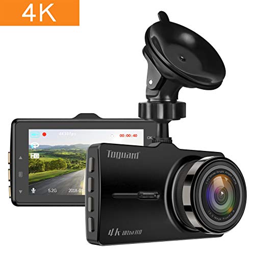 TOGUARD Dash Cam 4k per auto, ultra HD, telecamera per guida notturna, videoregistratore con schermo da 7,6 cm, telecamera per cruscotto con registrazione in loop WDR, G-sensor e monitor di parcheggio