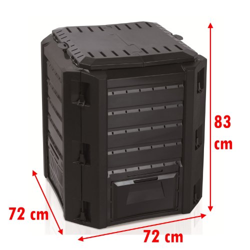 conexus 380 Liter Garten Abfalleimer Kompost Einheit Umweltfreundlich Organische Abfälle Konverter – Schwarz - 3