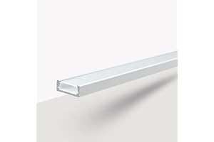 Evotrade Mini conduit LED encastré pour bandes LED longueur 2 mètres – Design élégant avec diffuseur opale, parfait pour l'éclairage moderne des ambiances, des cuisines et des séjours (couleur blanche