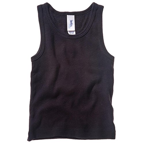 New Bella Canvas Baby Infant Cotton 2x1 Rib Tank Top Vest Black 12/18mo.