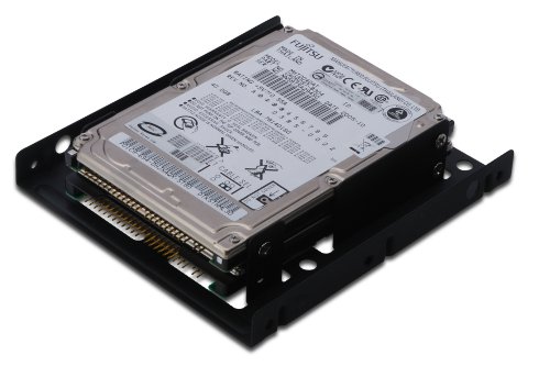 DIGITUS Einbaurahmen für bis zu 2x 6,4 cm 2,5Zoll HDDs + SSDs in 8,9 cm 3,5Z Schacht inkl. Schrauben und Klammer - 3