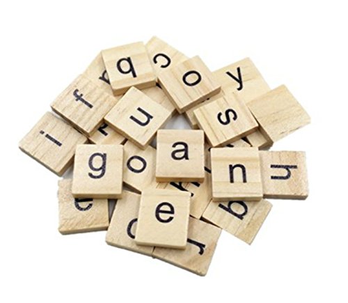 Dosige 100 Holz-Alphabet Scrabblefliesen Buchstaben Holz Scrabble Und Zahlen Buchstaben Alphabet Scrabbles Crafts Für Das Kunsthandwerk (groß- und Kleinbuchstaben gemischt) - 3