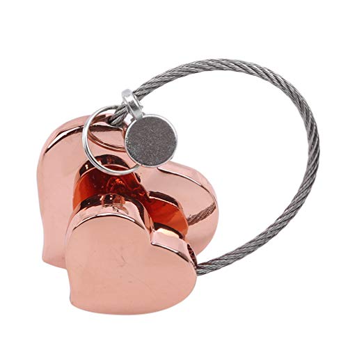 Preisvergleich Produktbild Jixing Liebe Vorhängeschloss, Zinklegierung, Doppelherz, Schlüssel, Vorhängeschloss, Rosegold