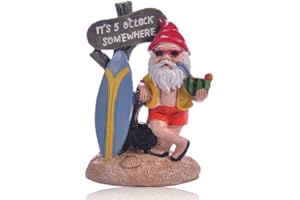 NIYEYE Gartenzwerge Für Außen Funny Cool Surfen Garden GNOME Weatherproof Made of Resin Decorative Figurine
