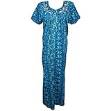 INDIATRENDZS WOMEN'S NIGHTY COTTON BLEND PRINTED SUMMER NIGHTWEAR NIGHTGOWNS (CHEST 46)