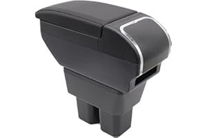 KAERGK Caja de reposabrazos de doble capa para Suzuki Jimny 2019-2023, caja de almacenamiento de consola central con soporte para tazas, accesorios para reposabrazos, color negro