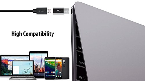 HomeSpot USB C auf Micro USB Adapter für Type C Geräte, neues Apple MacBook, Google ChromeBook Pixel, HTC 10, LG G5, Nexus 5X, Nexus 6P, OnePlus 2 (2 x Schwarz) - 6