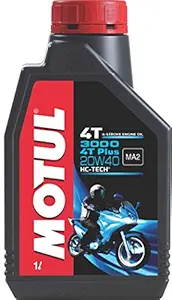 Motul 3000 4T Plus 20W40 API SM HC Tech Engine Oil for Bikes (1 L)