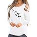 Produktbild MEIbax Sommer Langarm Print Riemchen Cold Shoulder T-Shirt Tops Blusen Langarmshirt Oberteile Pullover Sweatshirt