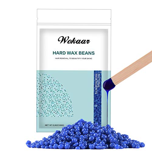 Hard Wax Beans Hair Removal Kit for Sensitive Skin, Full Body Brazilian Face Eyebrows Underarm Leg Black, Depilatory Wax Beads Kit at Home, No Strips Required,3.5Oz, Chamomile Flavor Refill Pack