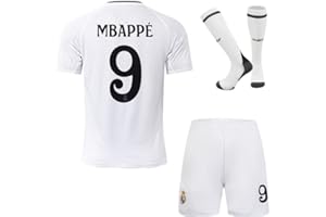 YOHA Madrid Mbappe #9 - Camiseta de fútbol y pantalones cortos para niños, set de regalo