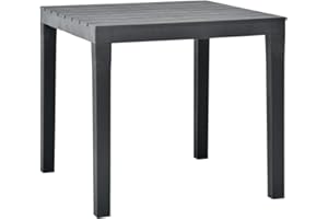 ‎VIDAXL vidaXL Gartentisch Terassentisch Esstisch Campingtisch Balkontisch Beistelltisch Gartenmöbel Tisch Garten Anthrazit 78x78x72cm Kunststoff