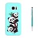 Produktbild Grandoin Galaxy S7 Edge HandyHülle, 3D Carton Süßes Panda Motiv Weiche TPU Silikon Schutz Handy Hülle Handytasche HandyHülle Etui Schale Schutzhülle Case Cover für Samsung Galaxy S7 Edge - Grün