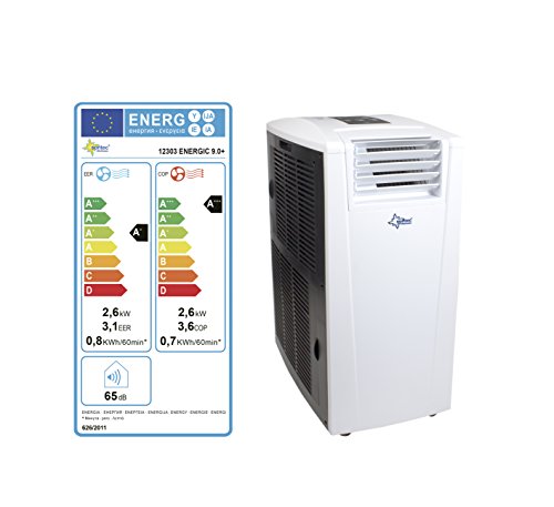 SUNTEC mobiles lokales Klimagerät ENERGIC 9.0+ [Für Räume bis 90 m³ (~38 m²), Kühlen + Heizen + Entfeuchten, 9.000 BTU/h, Energieeffizienzklasse A+/A+++] - 4