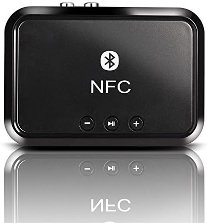 Andven Bluetooth 4.1 Audio Receiver, NFC Stereo Music Adapter for Home Audio Music Streaming Sound System with Long Range and Superior Acoustics - 3.5 mm Aux Input - Black