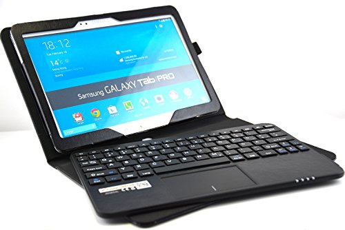 MQ – Galaxy TabPRO 10.1 Bluetooth Tastatur Tasche mit Multifunktions-Touchpad | Hülle mit Bluetooth Tastatur und integriertem Touchpad für Samsung Galaxy Tab Pro 10.1 WiFi T520, Galaxy Tab Pro 10.1 LTE T525 | Layout Deutsch | Schwarz - 6