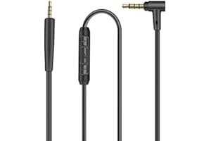 BINGLE Zamienny kabel do słuchawek Bose kompatybilny z Bose QC25, QC35, QuietComfort 25, QuietComfort 35, On-Ear 2, OE2i, SoundTrue, Soundlink słuchawki Inline Mic/pilot zdalnego sterowania, czarny