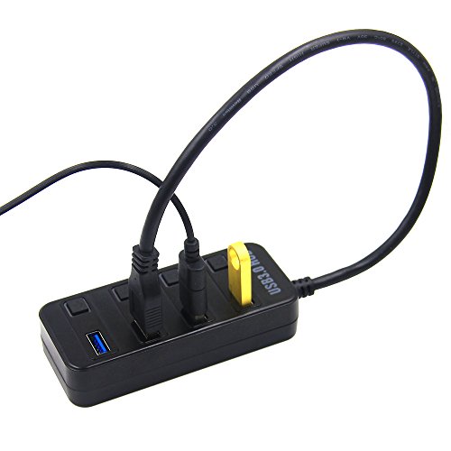 GIM USB 3.0 4-Port Mini Hub Extra Superspeed Verteiler Plug & Play für PC Notebook Laptop Netbook Computer Windows MAC bis 5Gbps Datentransfer - 5