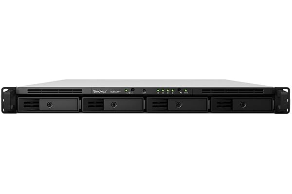 Synology RS815+ Serveur NAS Rack 1U pour 4 Disques Durs 3,5"/2,5" 2,4 GHz QuadCore 2 Go 4 LAN USB 3.0 eSata Noir