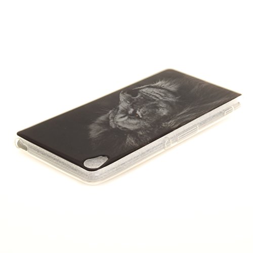 Sony XA Hülle, Xperia XA Hülle Case, Cozy Hut Sony Xperia XA Hülle TPU Case Schutzhülle Silikon Crystal Clear Case Sony Xperia XA (5 Zoll) Hülle Case Cover Ultra-Transparente Flexible TPU Bumper Handy Tasche Case Cover Etui Hülle mit Anti-Rutsch Kratzfest – Black Lion - 5