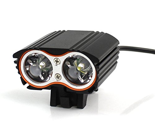 Neu LED Fahrradbeleuchtung, Fahrradlampe Fahrradlicht Set inkl. 4x 18650Akku ,1 Ladegerät Frontlichter (4 Licht-Modi,Cree XML 2X LED) und 2 pcs Rücklicht lampe led für Fahhrad ,Perfekt Für die Jagd, Fischen, Radfahren, Klettern, Camping und andere Outdoor-Aktivitäten - 5