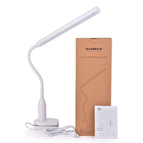 Sunix 6W 24 LED Klemmleuchte, Dimmbar Bettleuchte, LED Tischlampe, LED Leselicht USB-Kabel Inklusive, Touch-Steuerung, LED Leselampe für Schlafzimmer Büro - 7