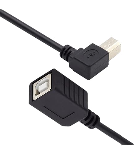 Cerrxian USB 2.0 B Kabel-Kombo 22,9 Cm – Links- & Rechts-winklige Stecker Auf B-Buchse Für Drucker & Scanner