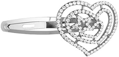 OMYGOD Large crystal heart hair snap clip - L: 7.5cm x W: 3.8cm x D: 0.3cm