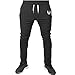 Price comparison product image Men Sportswear,Men's Sale Casual High Waisted Belted Fitness Workout Trousers Male Pockets Solid Color Hiking Baggy Running Gym Pants Black