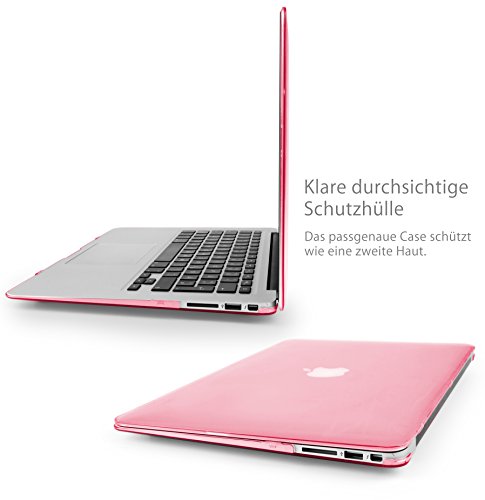 MyGadget *Crystal* Case Hülle – für Apple MacBook Air 13 Zoll – Mac ab Mitte 2011 (A1466/A1369)- Hardcase Hart Cover Schutzhülle in Rosa - 2